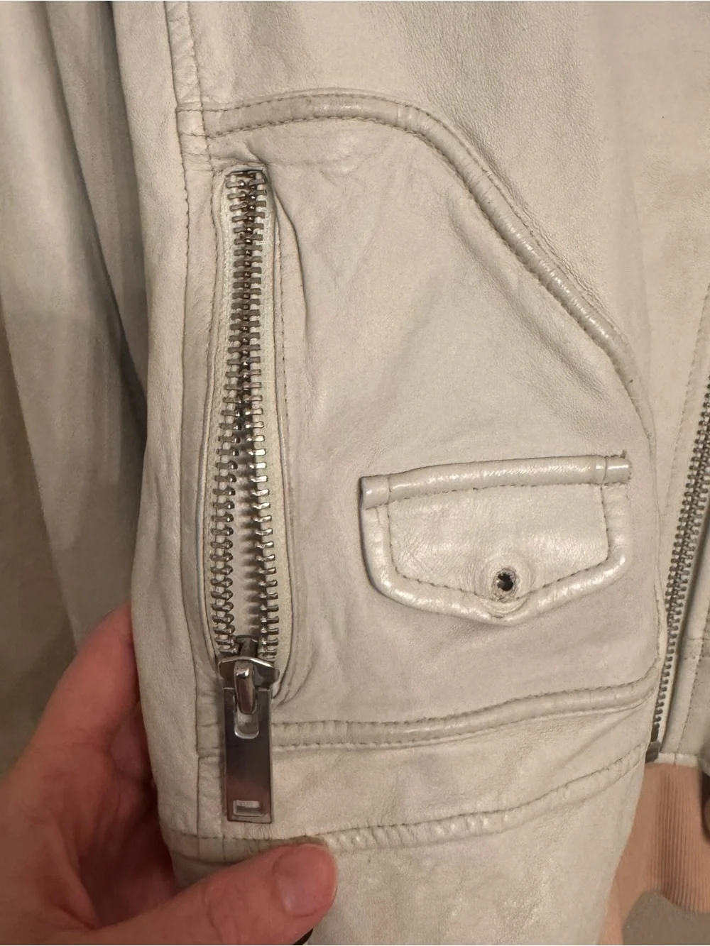 DOMA Leather Moto Jacket with Removable‎ Hood + Hem